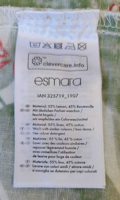 Платье летнее льняное Esmara, до колен, размер 40 (EUR/DE)