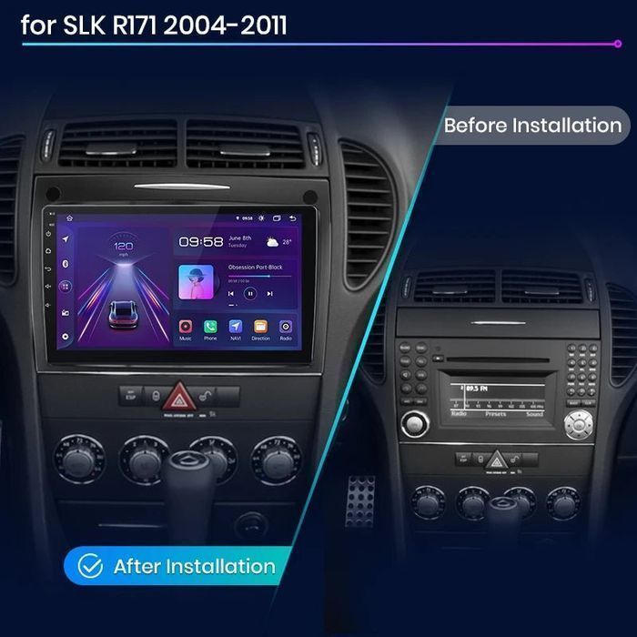 Radio Android do Mercedes SLK R171, CarPlay, Android Auto, 2GB 32GB