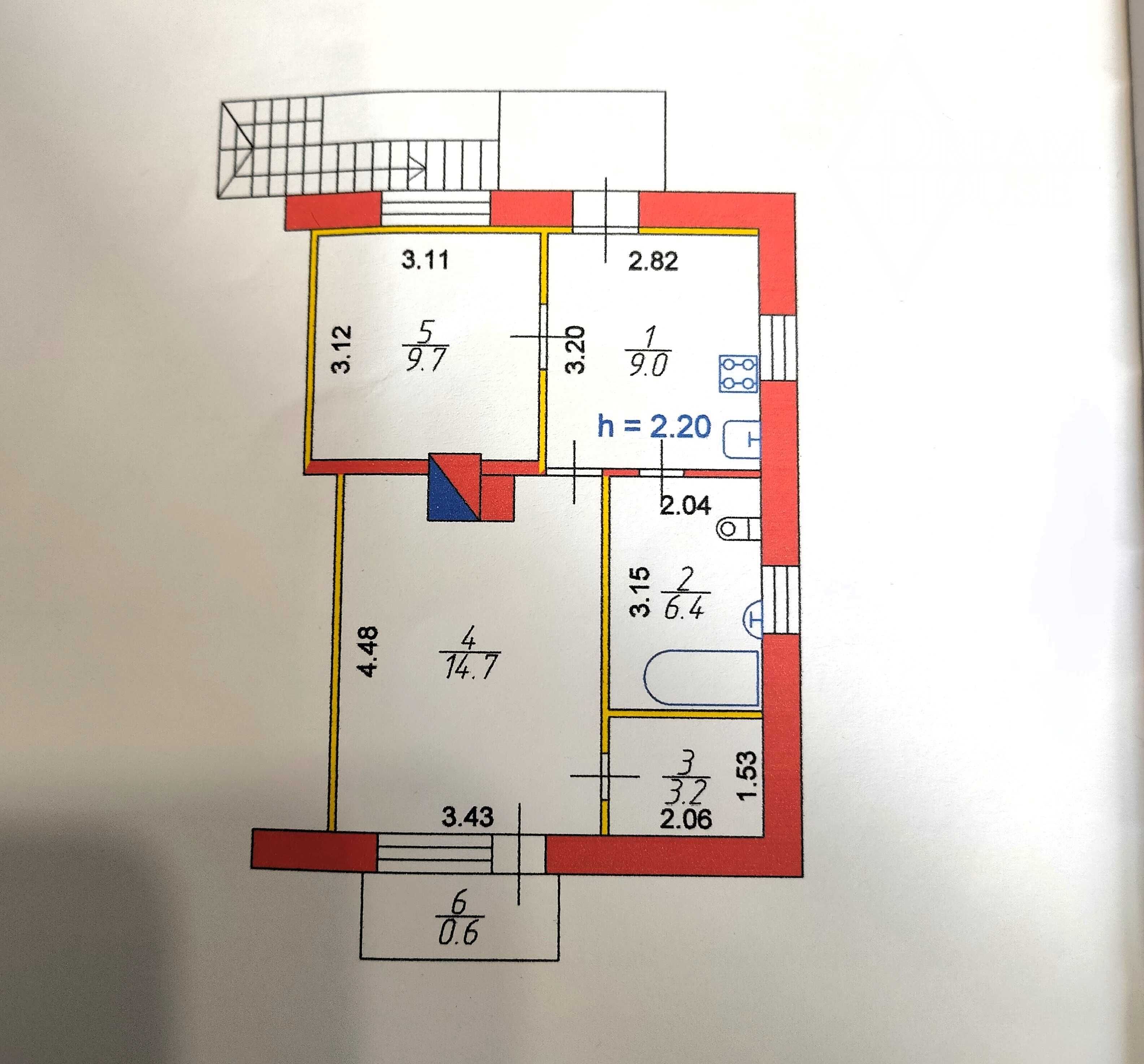 Продам 2-кімнатну квартиру, вул.Коцюбинського, з Автономним опаленням