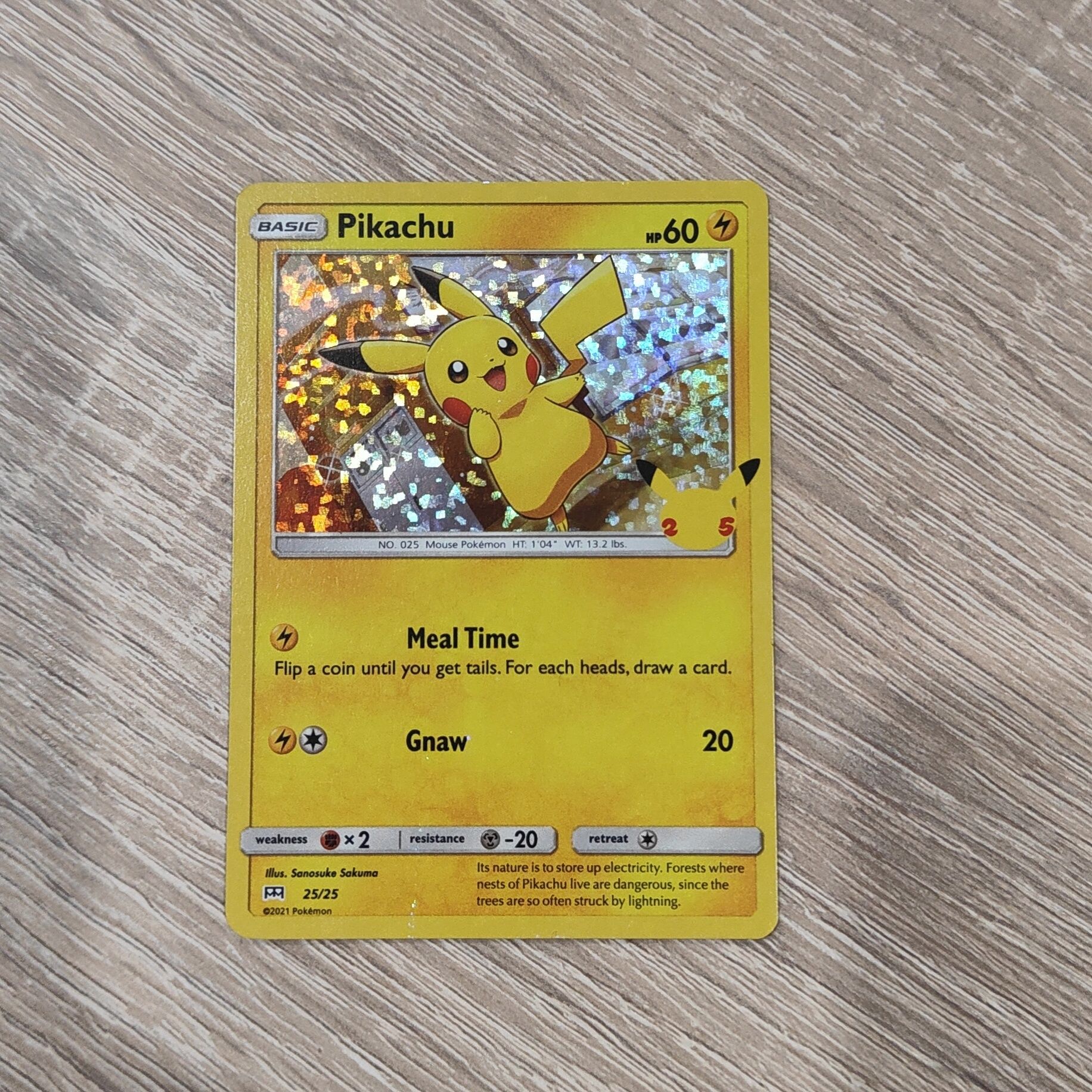 Pokémon TCG do McDonald's 2021 - Pikachu 25/25 - CARTÃO DE ERRO RARO H