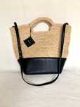 Massimo Dutti torebka raffia & skóra