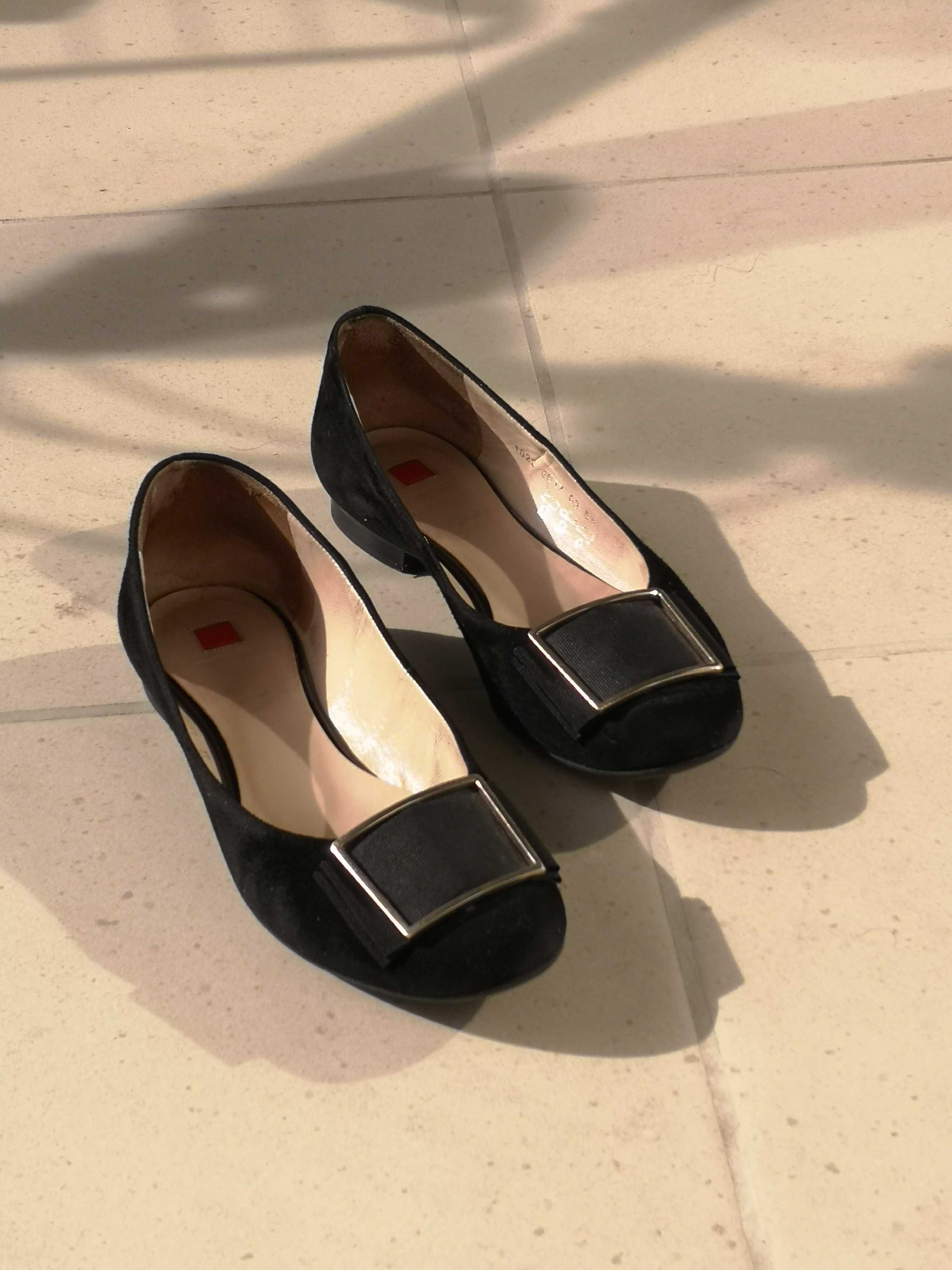 Högl czółenka balerinki buty damskie czarne schwarz r. 38,5