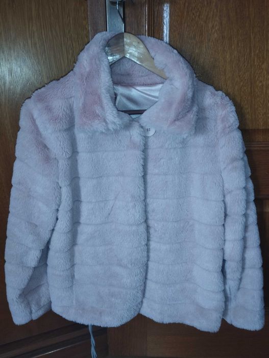 Casaco rosa em pêlo