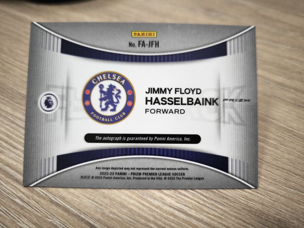 Karta Jimmy Floyd Hasselbaink autograf panini