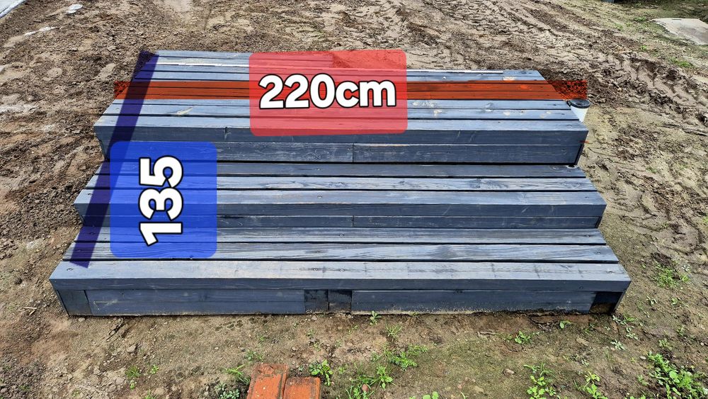 Solidne schody drewniane 220x135cm