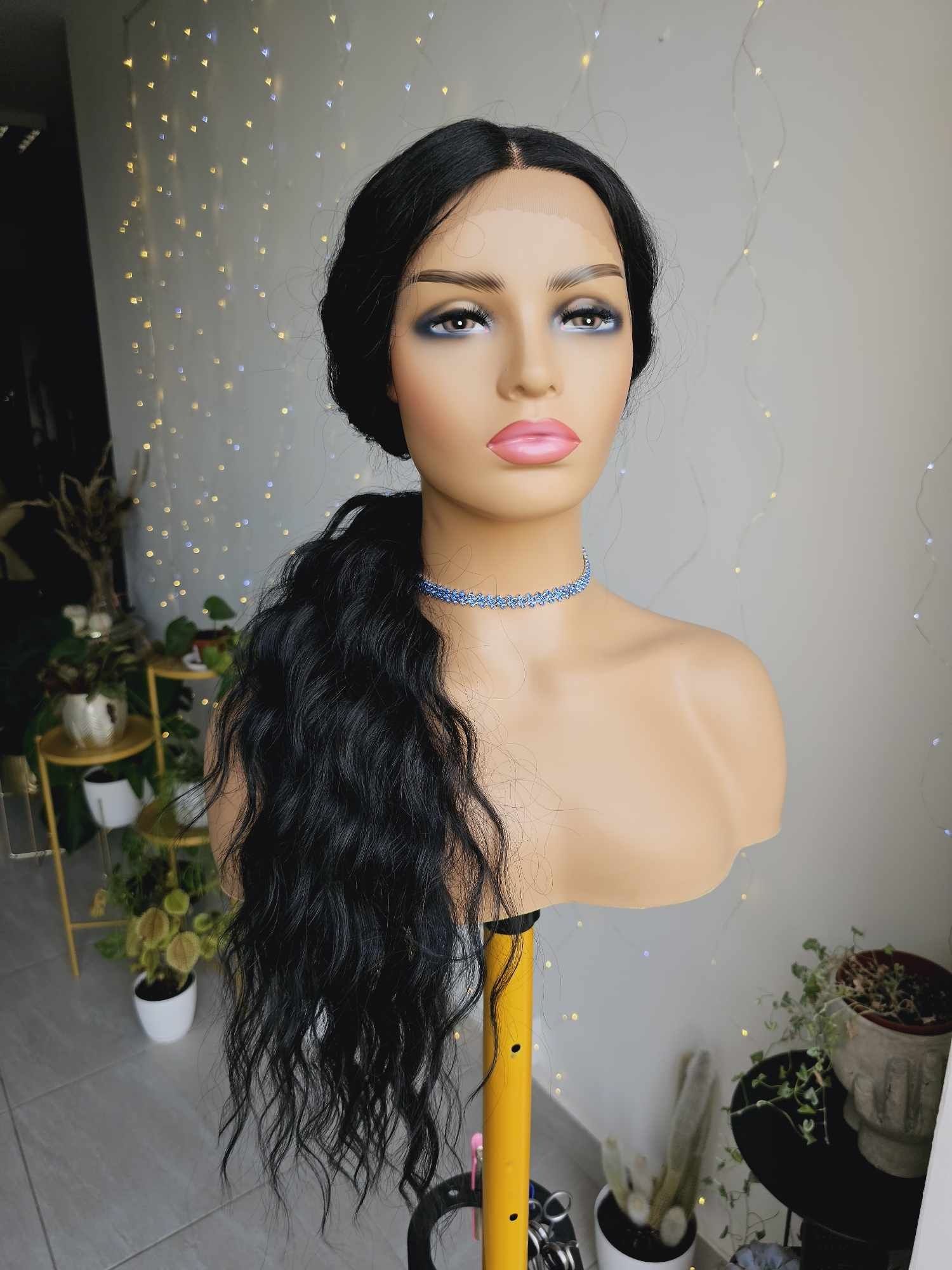 Długa peruka fale loki naturlana fryzura Kaja lace front