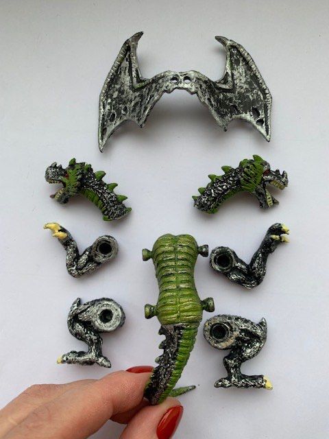 Динозавр двухглавый как конструктор Дракон Змей с 2 головами