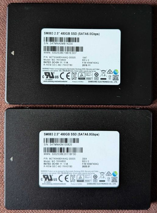 Samsung SM883/PM893 240-480-800gb MLC Enterprise стан нового !!!