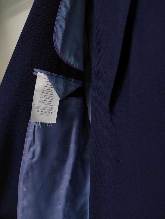 Костюм Arber однобортный прилегающего силуэта синий