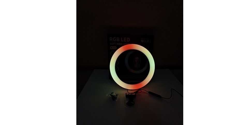 Кольцевая лампа 31см LED со штативом 200см для съемки цветная rgb LED