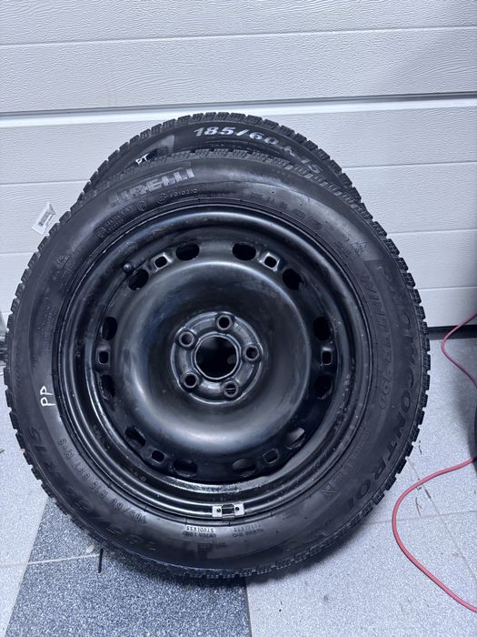 4 Koła zimowe 15 cali skoda rapid, fabia, vw itp, et38 6Jx 15H2