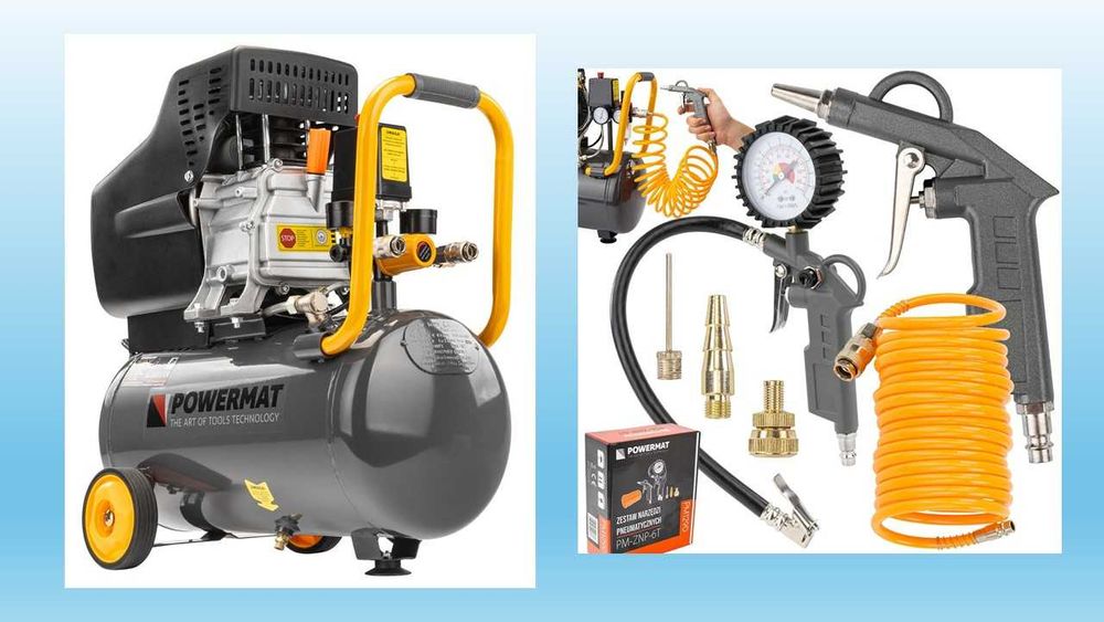 Kompresor olejowy PM-KO-24T + Zestaw narzędzi pneumatycznych PM-ZNP-6T