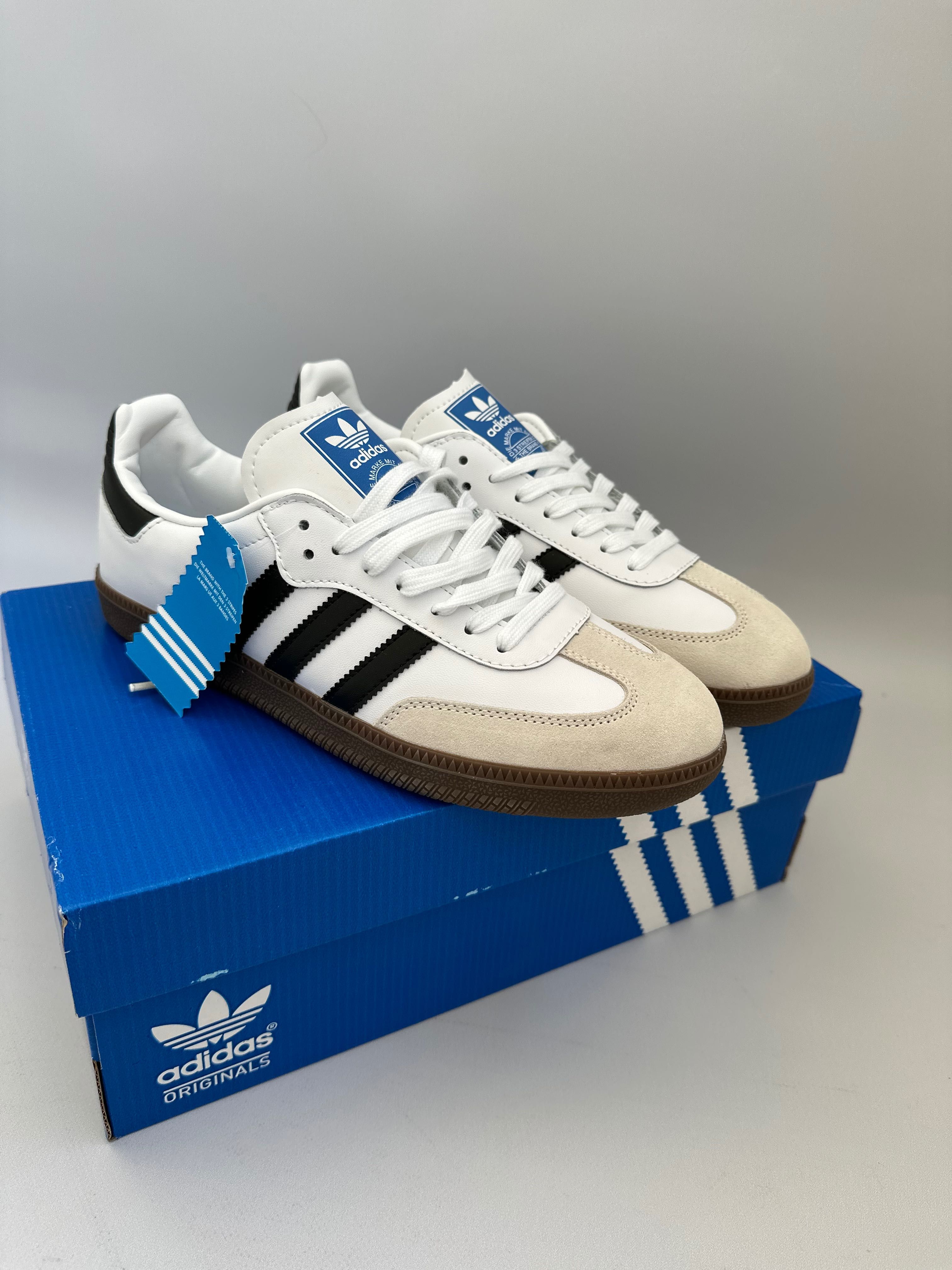 Кеды мужские кожаные Adidas Samba White адидас кросівки чоловічі