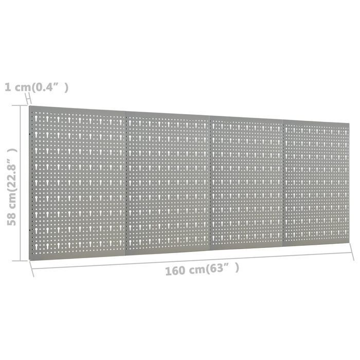 Vidaxl Ścienne Płyty Perforowane, 4 Szt., 40X58 Cm, Stal