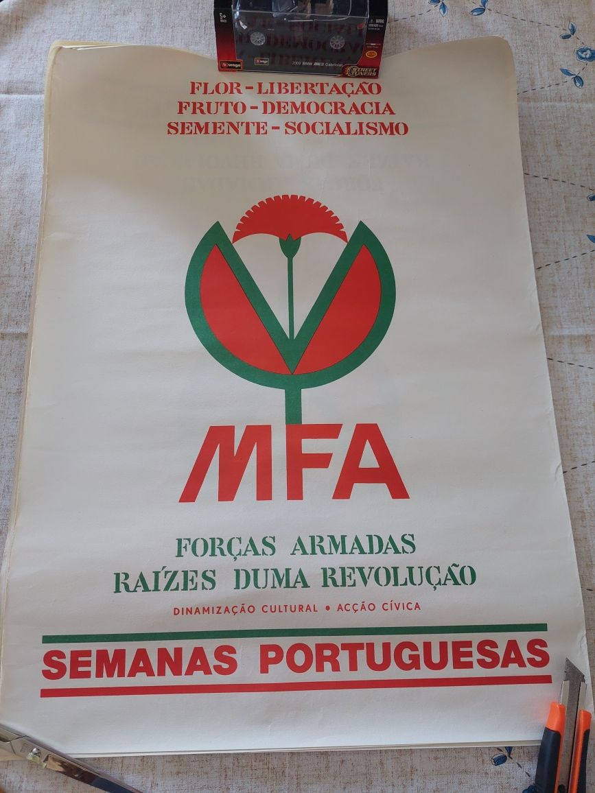 Raro cartaz original 25 abril 1974 MFA