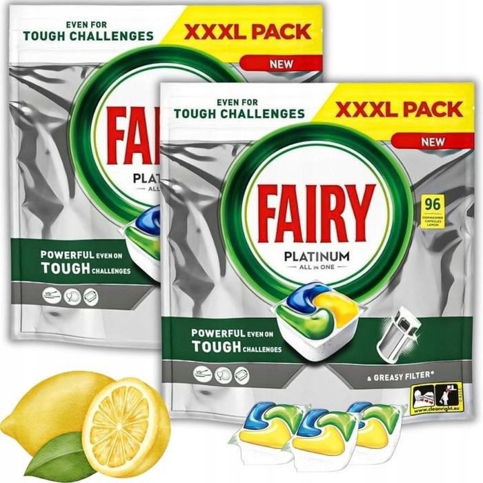 2x FAIRY PLATINUM All In One 96 SZTUK Kapsułki Tabletki do Zmywarki
