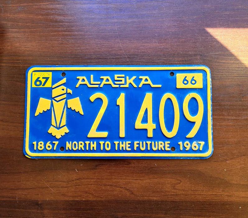 Alaska 1967/68- oryginalna tablica rejestracyjna z USA