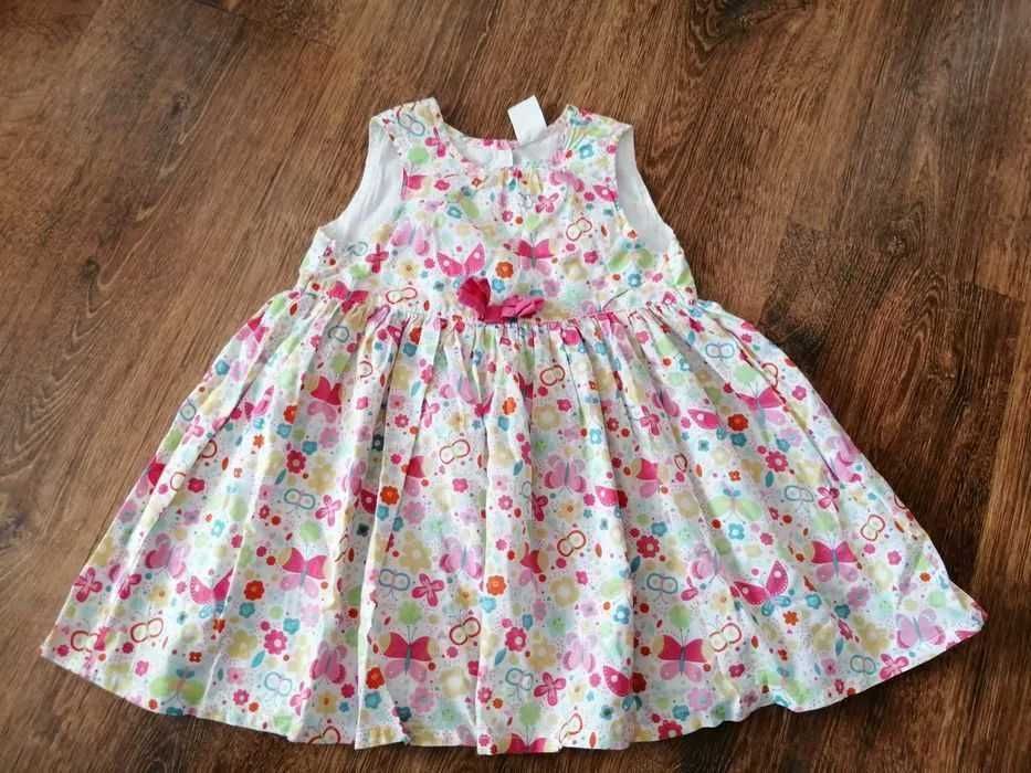 Sukienka h&m lato kwiaty motyle lekka przewiewna wesele elegancka 86
