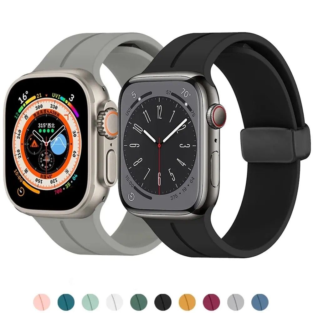Szary Pasek magnetyczny Apple Watch 3/4/5/6/7/8/9/SE/ULTRA(42-49 mm).
