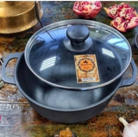 Кастрюля чугунная "Наша Мастерская" 3л со стеклянной крышкой, котел