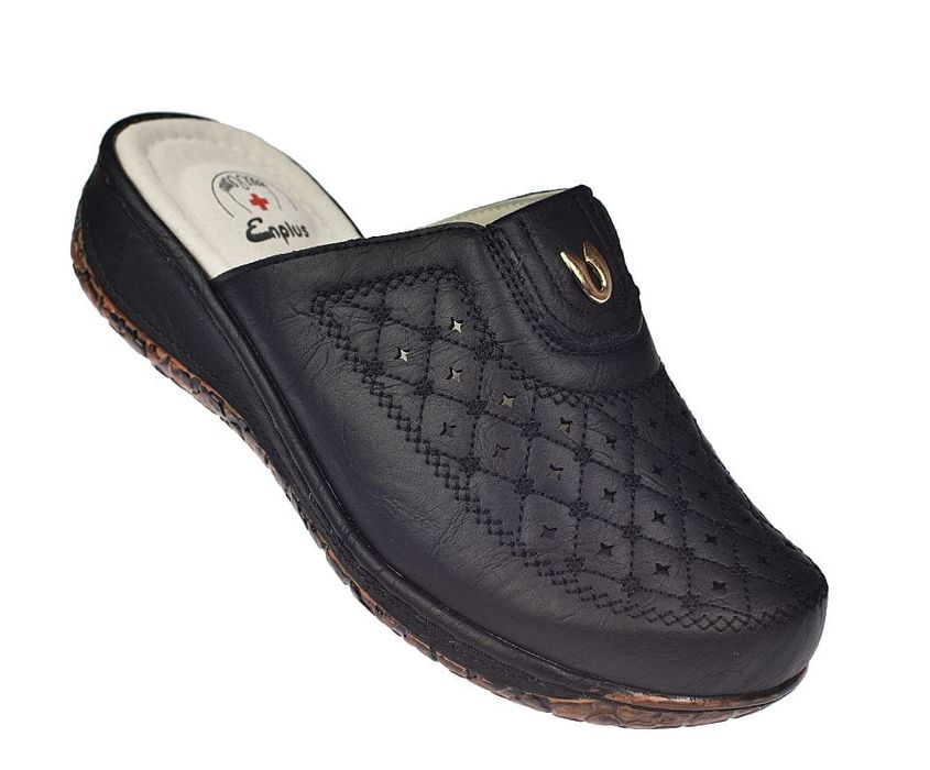 Klapki medyczne damskie na koturnie Enplus JL395 bk roz.  37