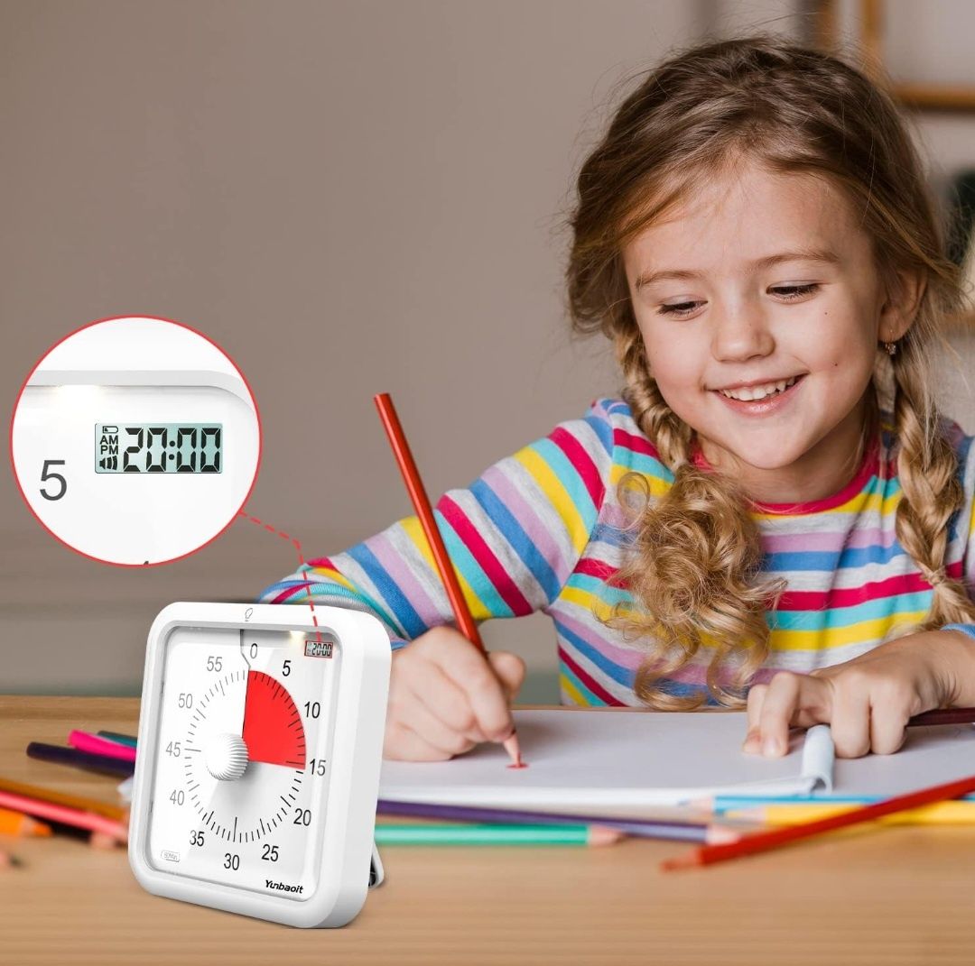 Yunbaoit Wizualny timer Pro 21 cm z zegarem i lampką