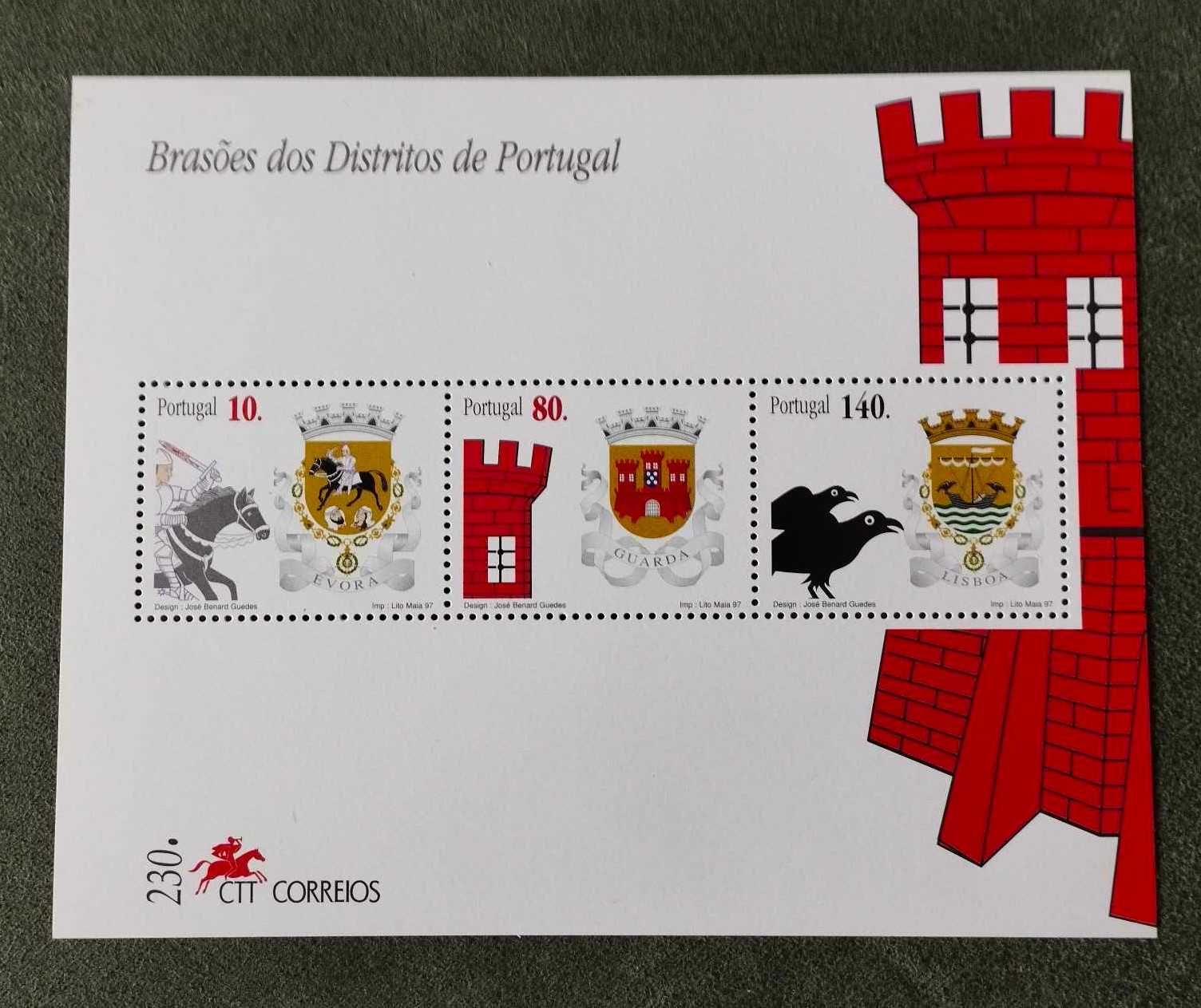 Blocos nº 185/86 – Brasões dos Distritos de Portugal (2º grupo)