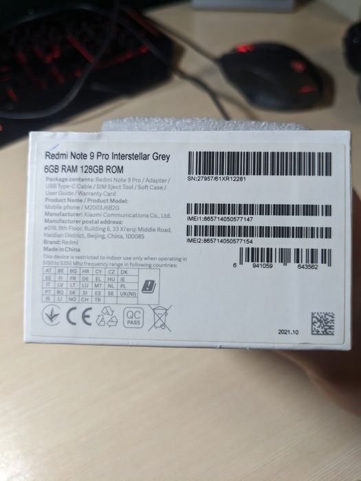 Xiaomi redmi note 9 pro 6. 128gb