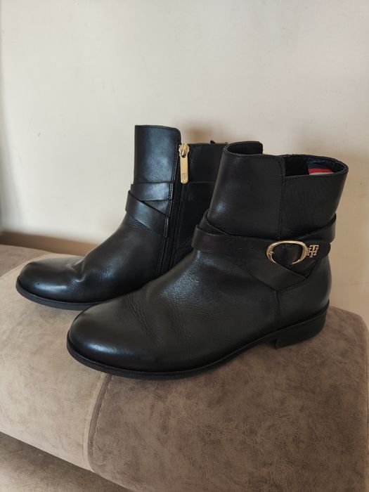 Botki Tommy Hilfiger skóra naturalna
