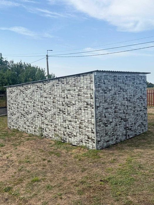 Garaż blaszany 3x5 imitacja kamień