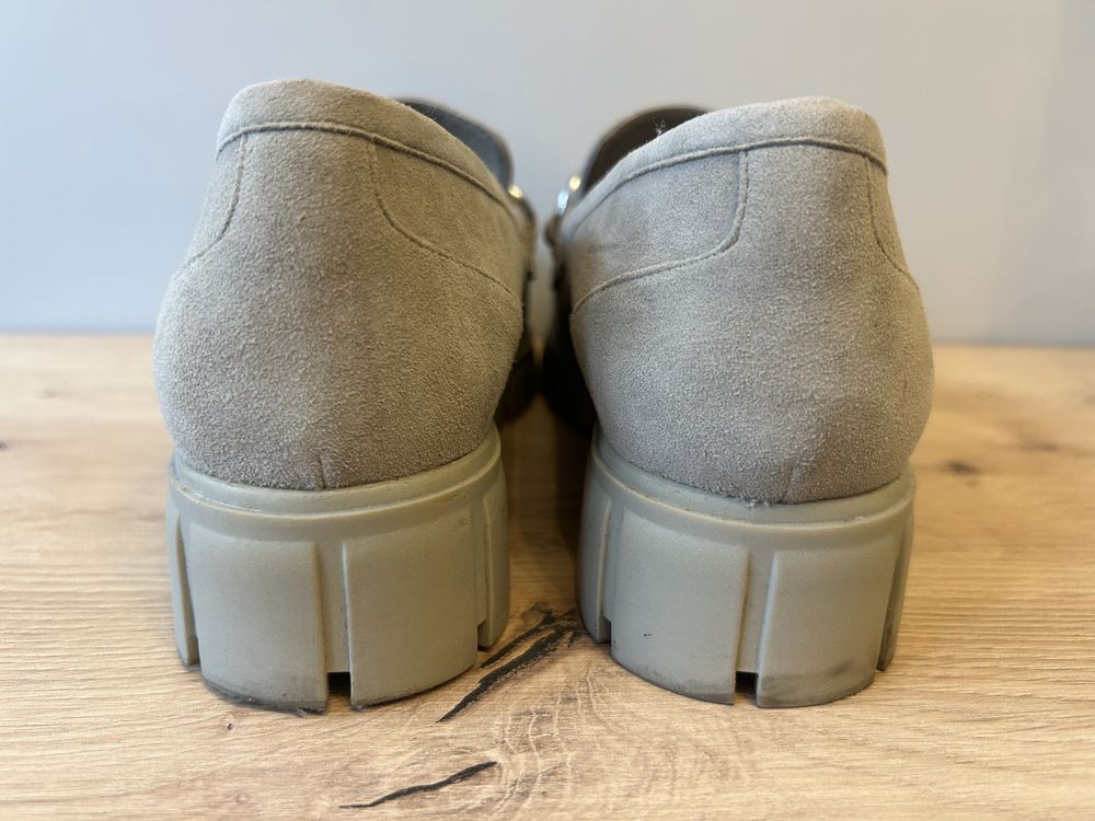 Buty skórzane damskie mokasyny lordsy pótbuty tancuch 38 Steven NY beż