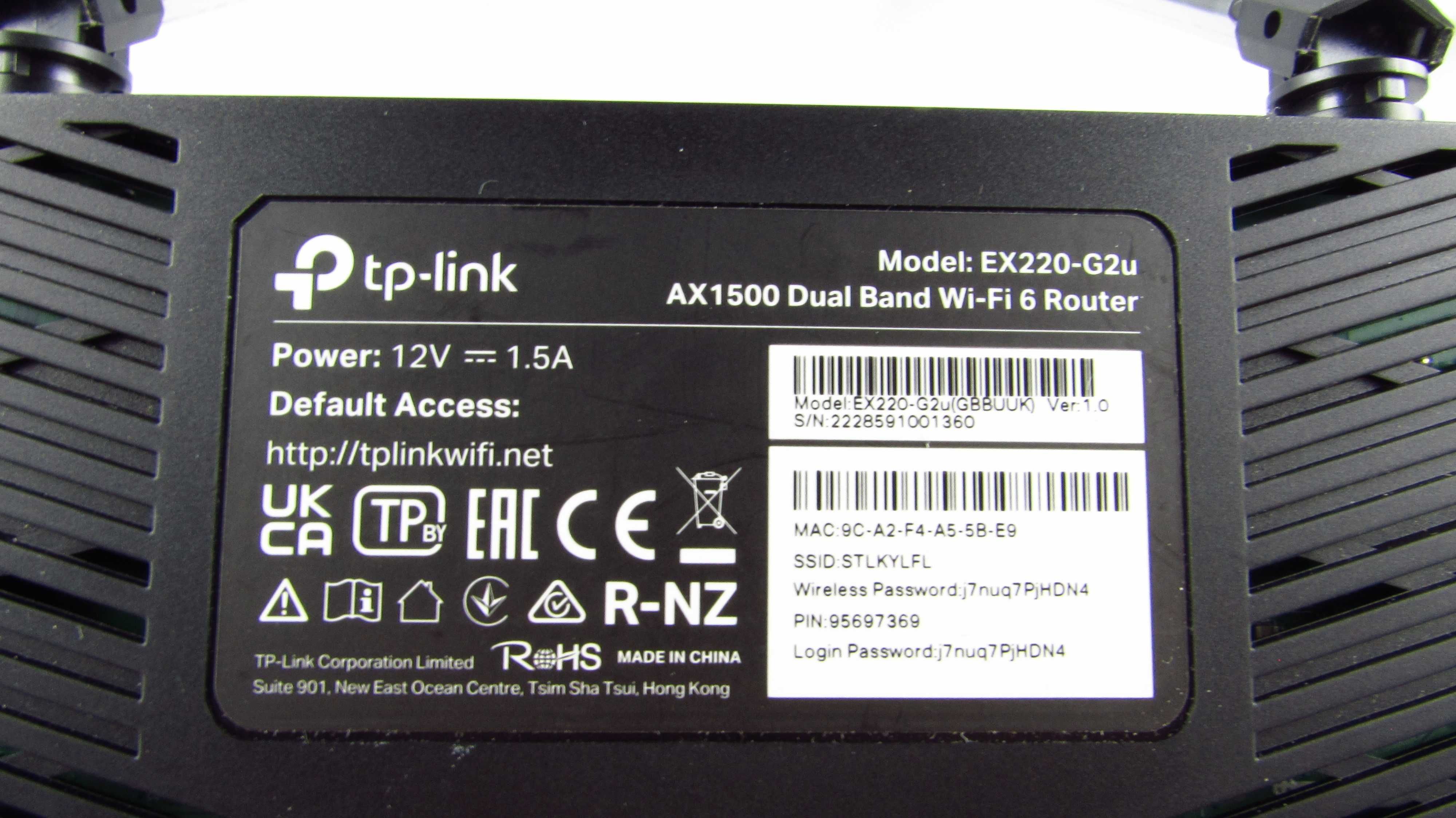 TP-LINK - Router EX220 (1800Mb/s a/b/g/n/ac/ax)