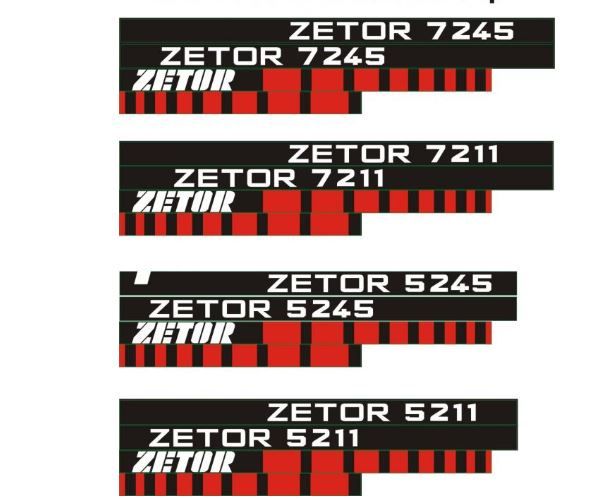 zetor7211  z 7745 z  6245 naklejki na maske emblematy