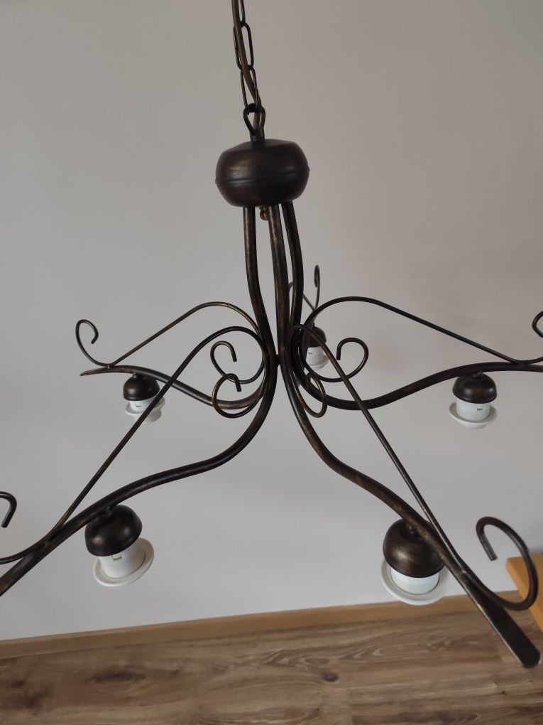 Lampa metalowa pięcioramienna