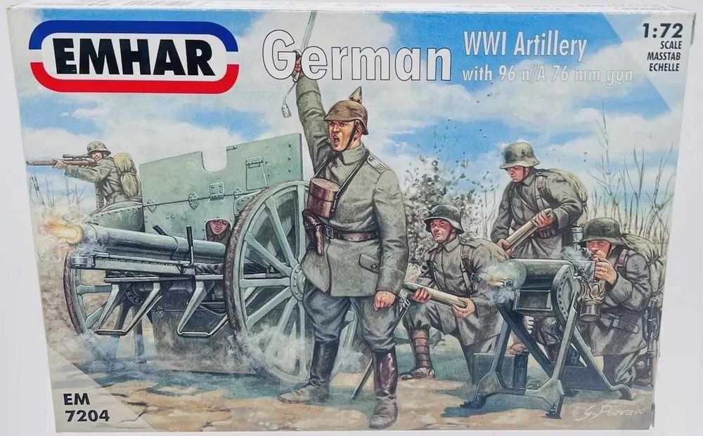 Modelismo, figuras, Artilharia Alemã 1ª Guerra Mundial, EMHAR 1:72