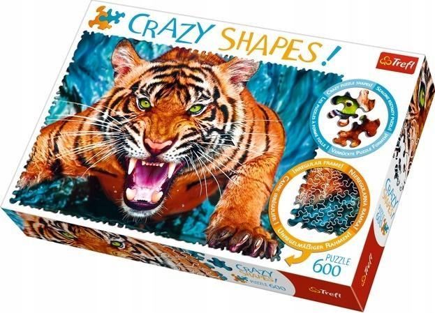 Puzzle 600 Crazy Shapes Oko W Oko Z Tygrysem Trefl