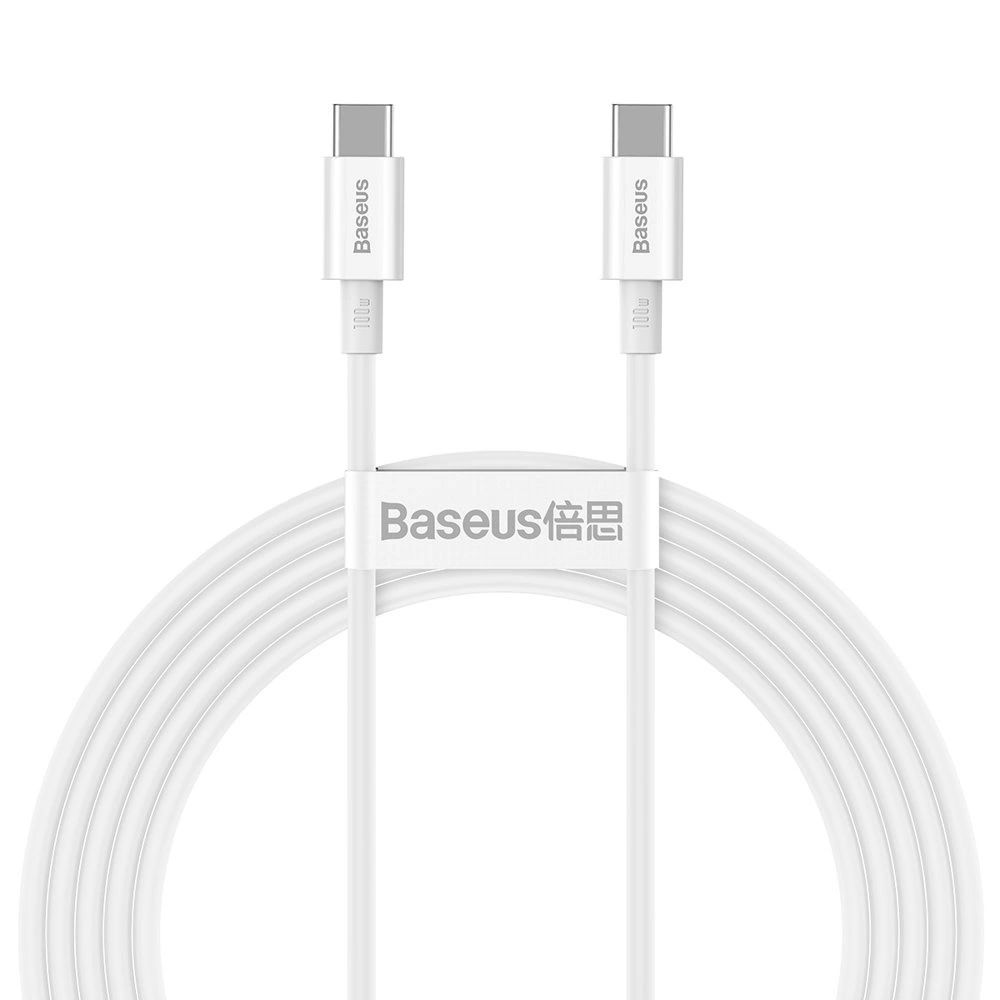 Kabel Baseus Catys-C02 Usb-C - Usb-C Pd Qc Fcp 100W 5A 2M - Biały