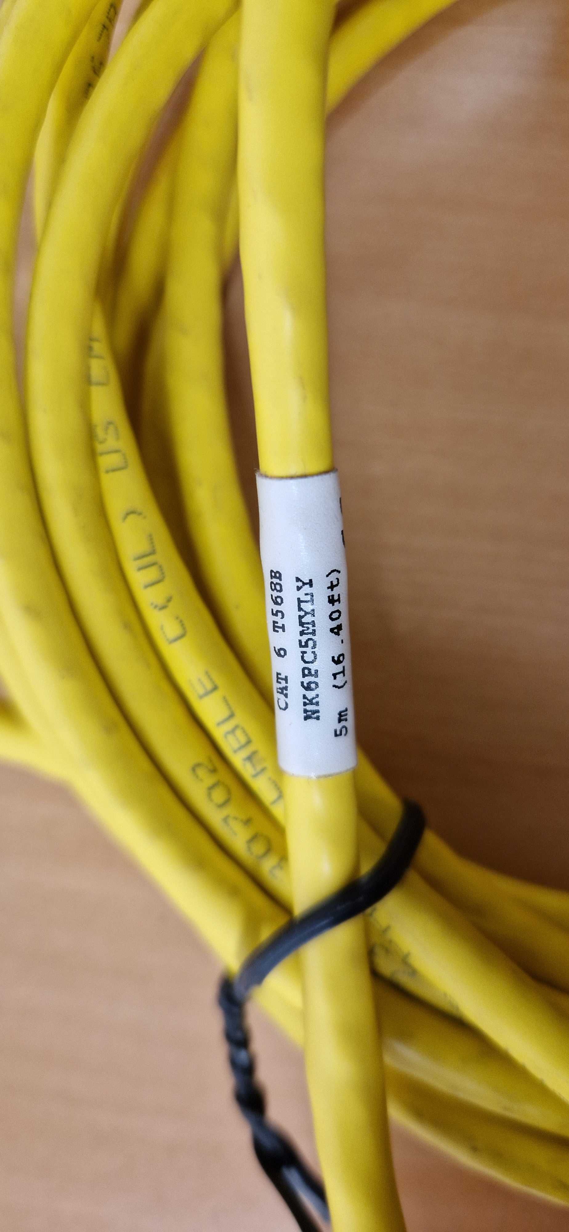 Cabo de Rede Cat 6 com  fichas Rj45 comprimento 5 metros