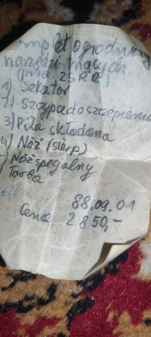 Komplet narzędzi ogrodniczych tnących ZSRR PRL sierp szczypce pila 00