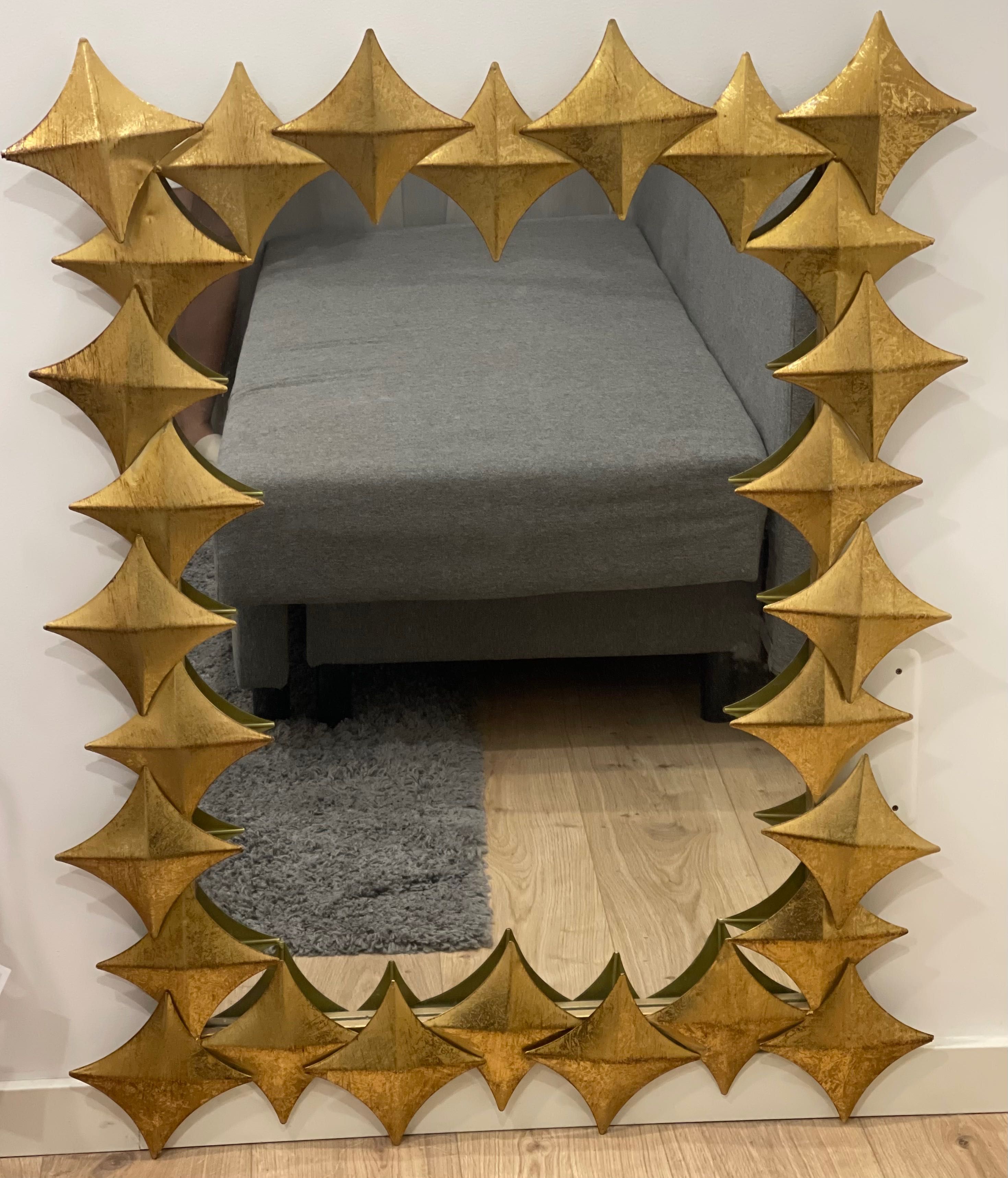 Espelho para cómoda ou sala de estar com estrelas dourado