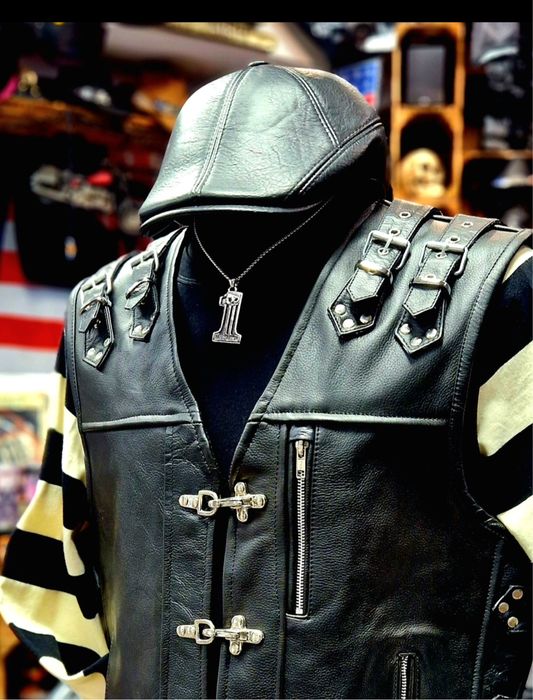 Kaszkiet męski skórzany stylowy