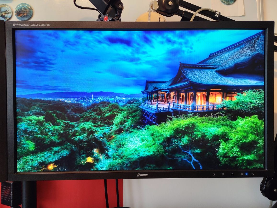 2 monitory iiyama G-Master GE2488HS + uchwyt do monitorów ART L-21N