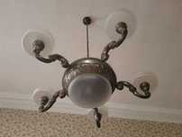 Lampa mosiężna Art deco 100 letni antyk 95 cm średnicy