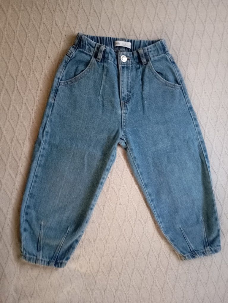 ZARA 116r szerokie spodnie jeansy Mom baggi dla dziewczynki