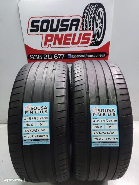 2 pneus semi novos 245-45r18 michelin - oferta dos portes 130 EUROS