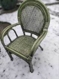 Fotel rattanowy zielony