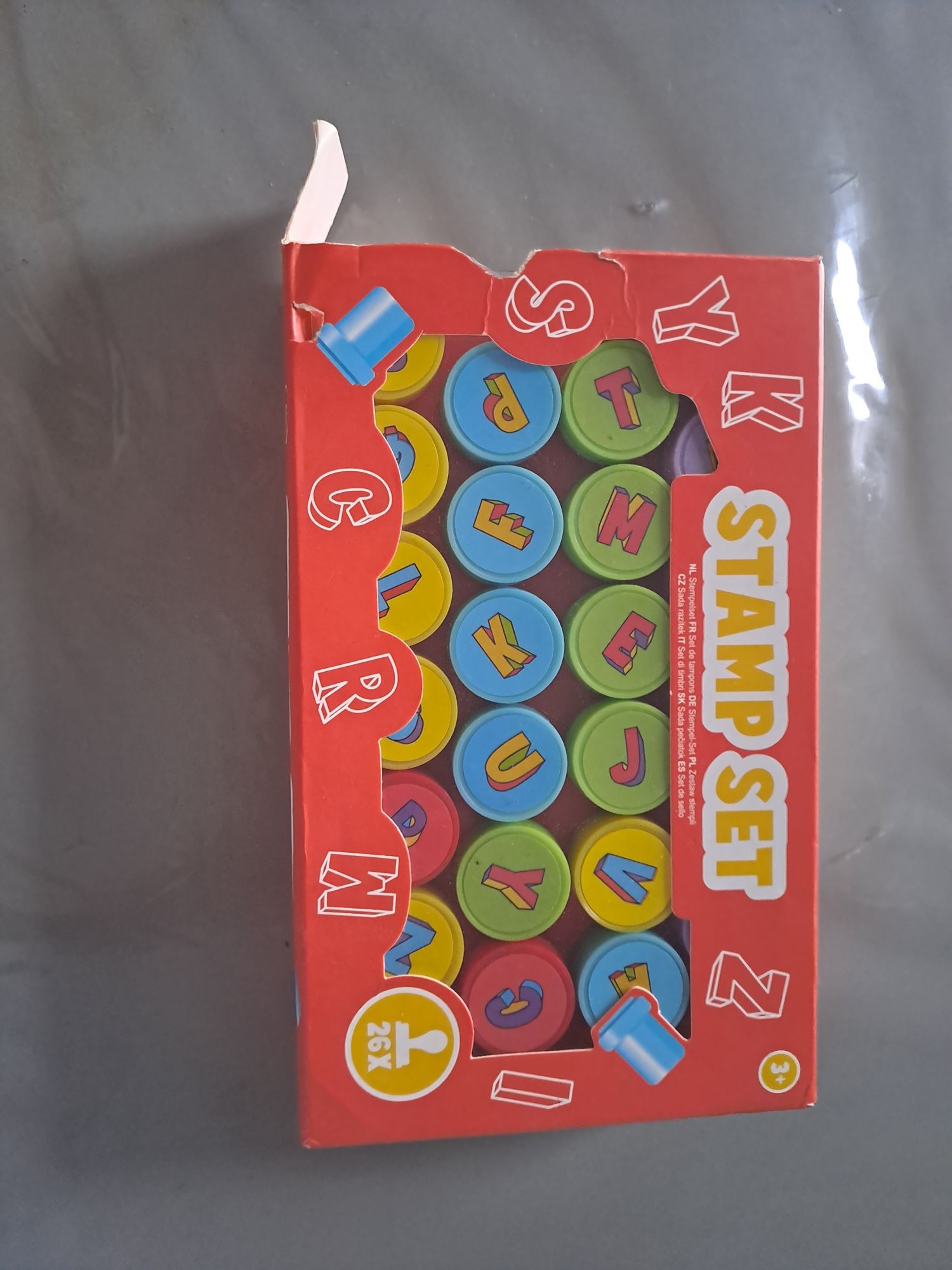 Gra Nauka liter i liczb stempelki puzzle 6 elementów pieczątki magnesy