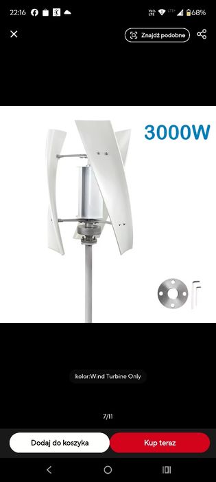 Pionowa turbina wiatrowa elektrownia wiatrowa 3kW 3000w