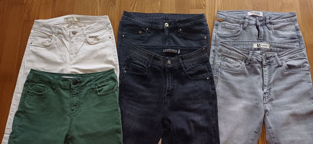 6x Spodnie rurki damskie xs/s