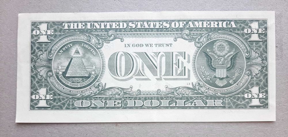 Nota 1 Dollar - Circulada - Margens Largas e Estreitas - Erro